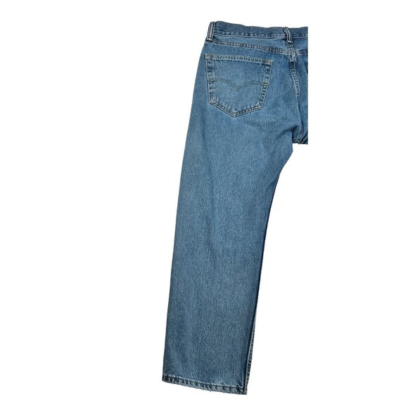 Levi’s 505 Jeans Men’s 5-Pocket Straight Leg Cotton Denim Button Close Blue 36 - Picture 11 of 13